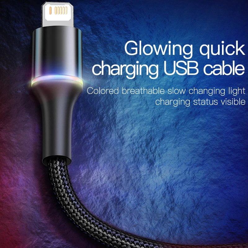 LED USB Cable For iPhone Fast Charging