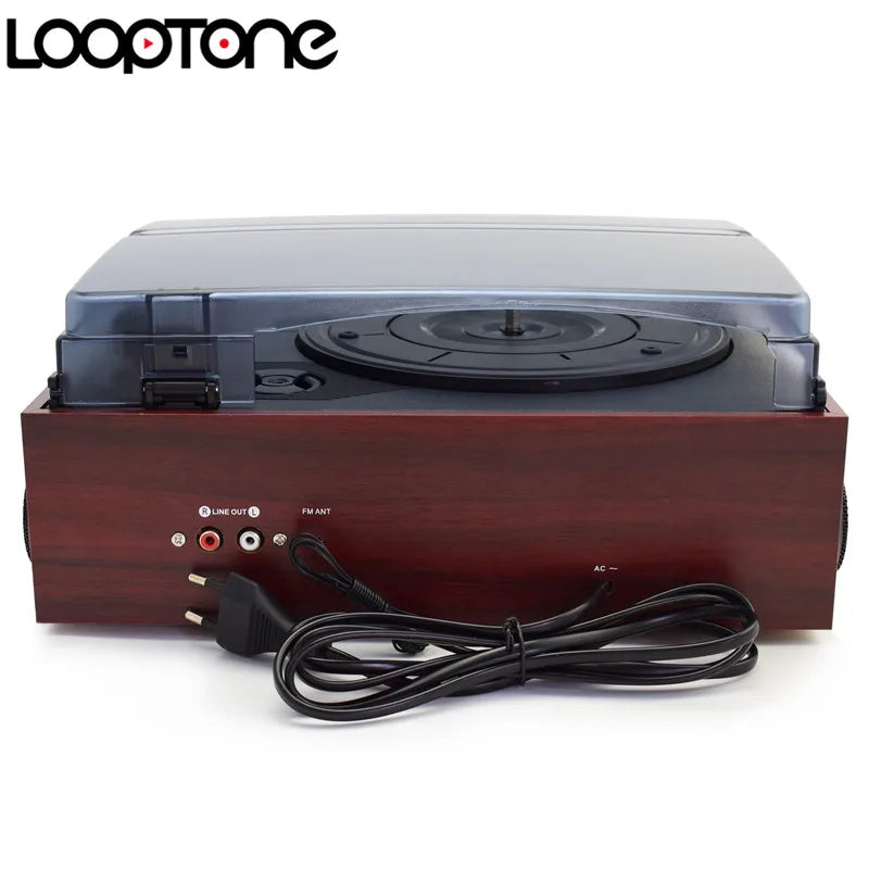 Stereo Phono Turntable BT Vintage Vinyl Record Player