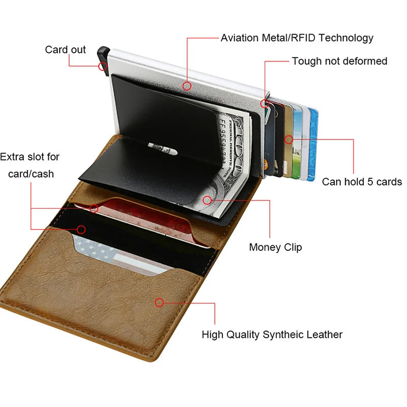 VM FASHION KISS RFID Slim Wallet with AirTag Holder