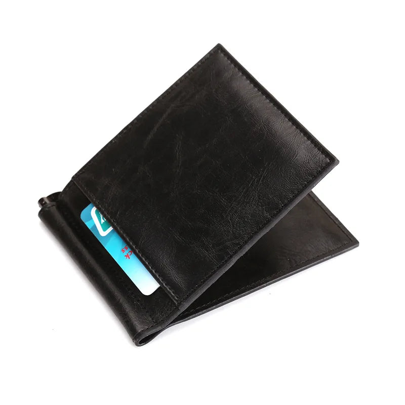 Black PU Leather Minimalist Wallet