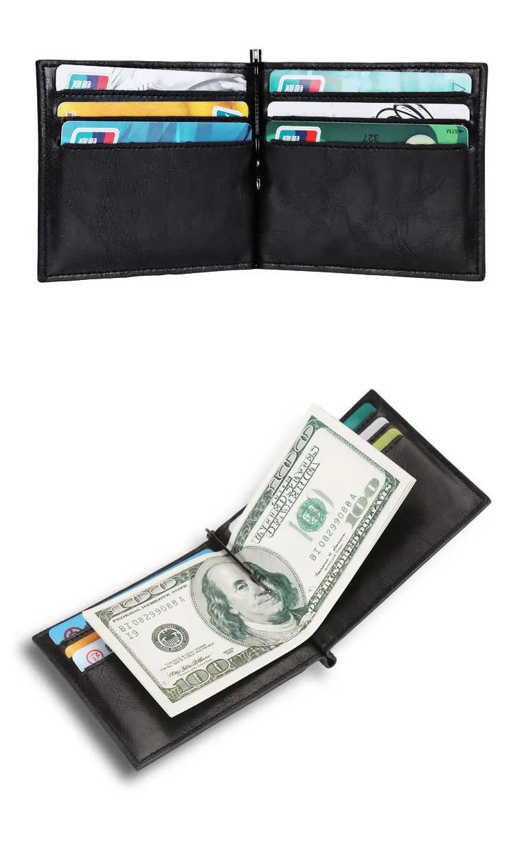 Black PU Leather Minimalist Wallet