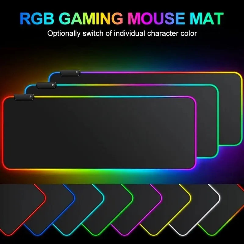 Large Gaming Mouse Pad with Light Modes - Extended Soft Keyboard Mat