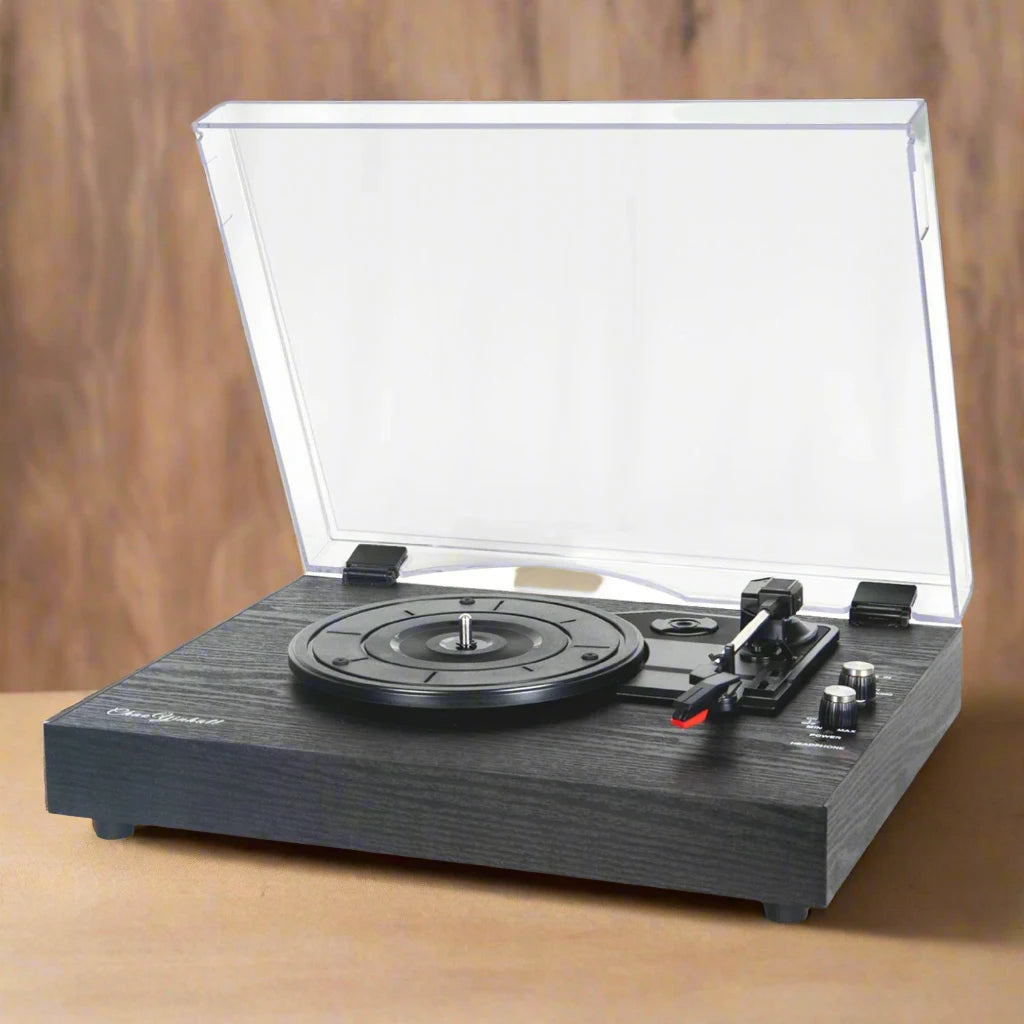 Vintage Portable Phonograph Turntable with Bluetooth Speaker