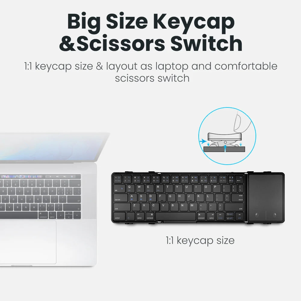 BOW Wireless Folding Keyboard with Touchpad and Numberpad