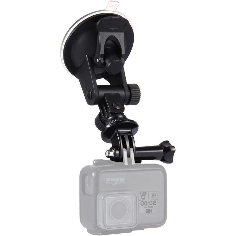 Suction Cup Camera Car Mount with Tripod Adapter and Phone Holder