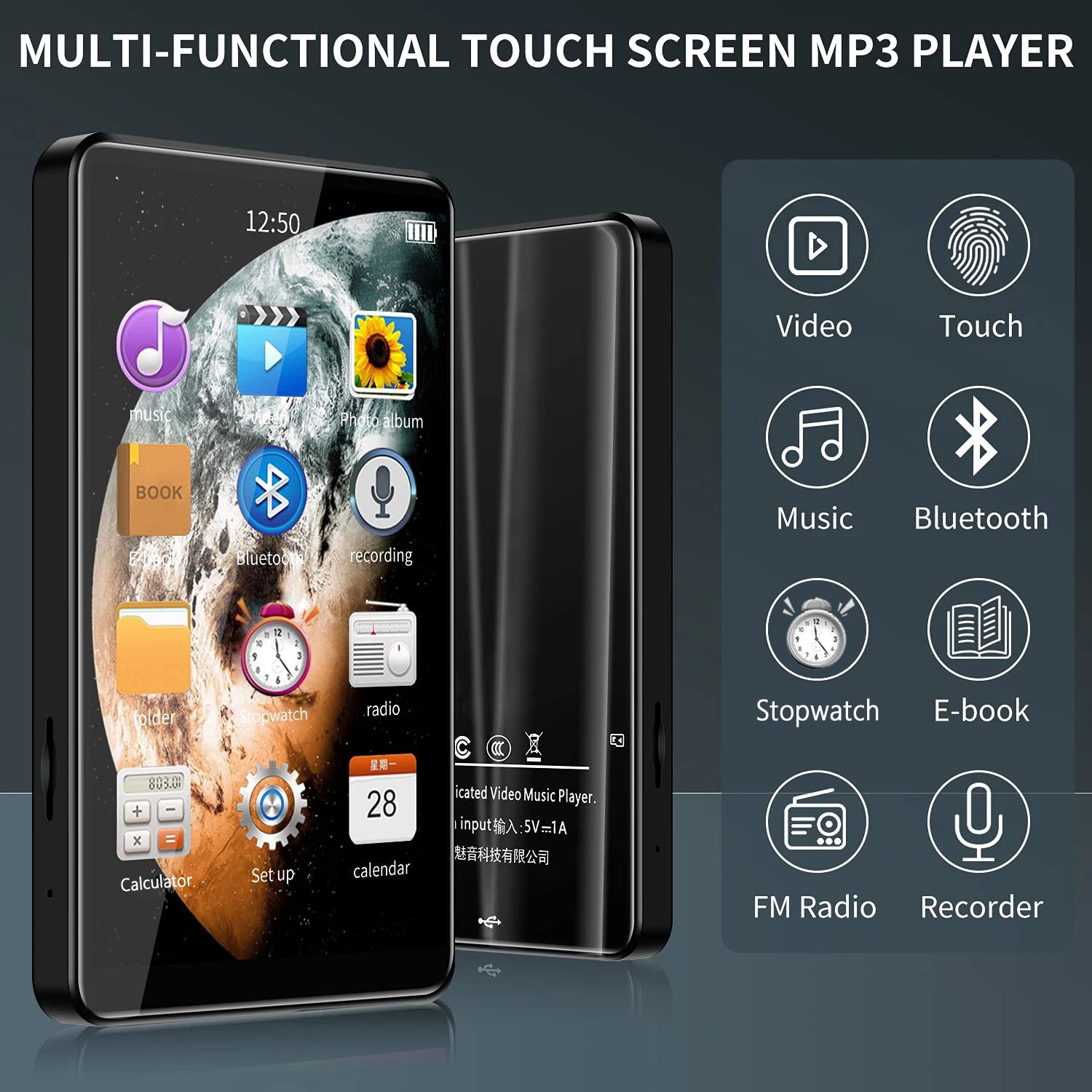 Yophoon 4 Inch X20 MP4 Music Player with Touch Screen