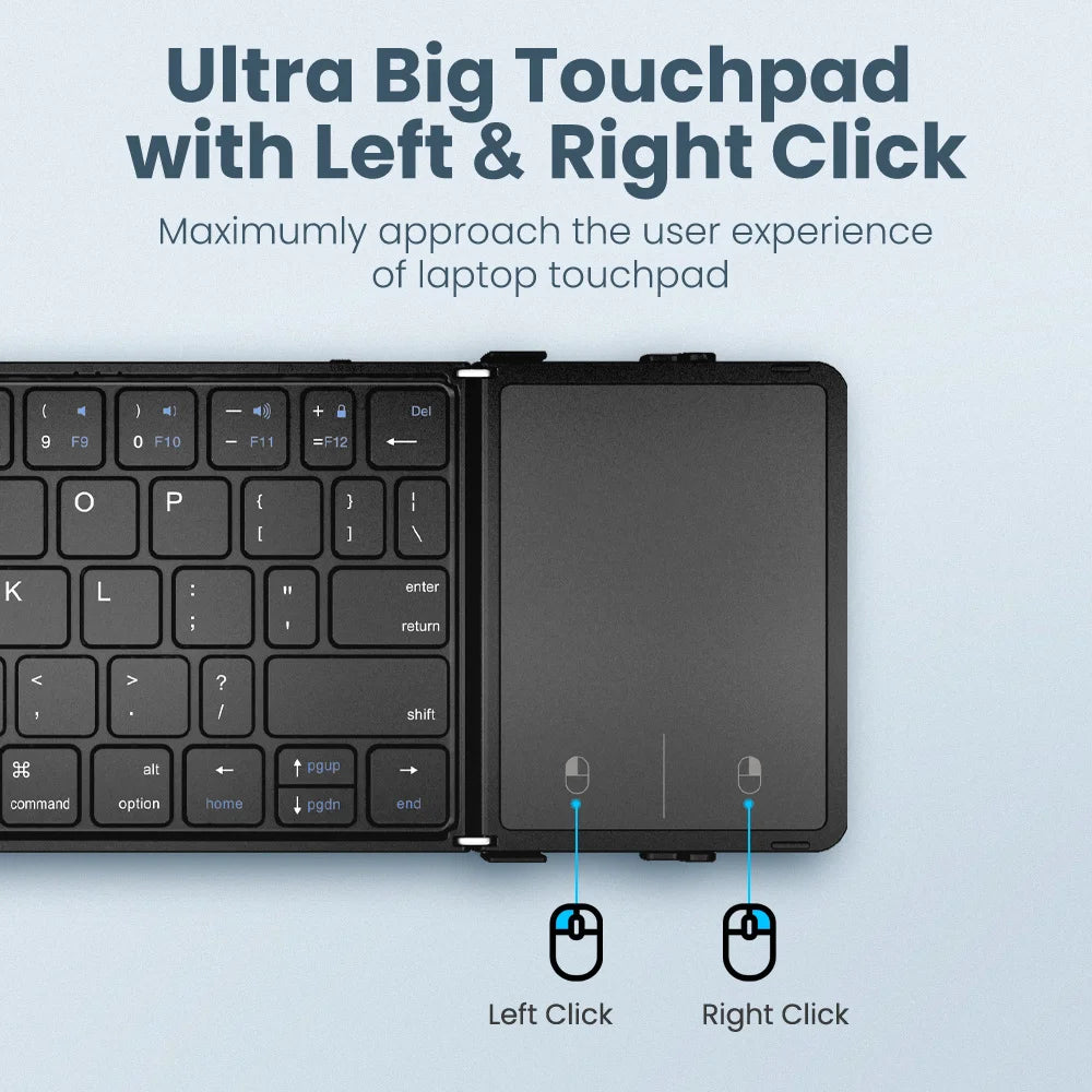 BOW Wireless Folding Keyboard with Touchpad and Numberpad