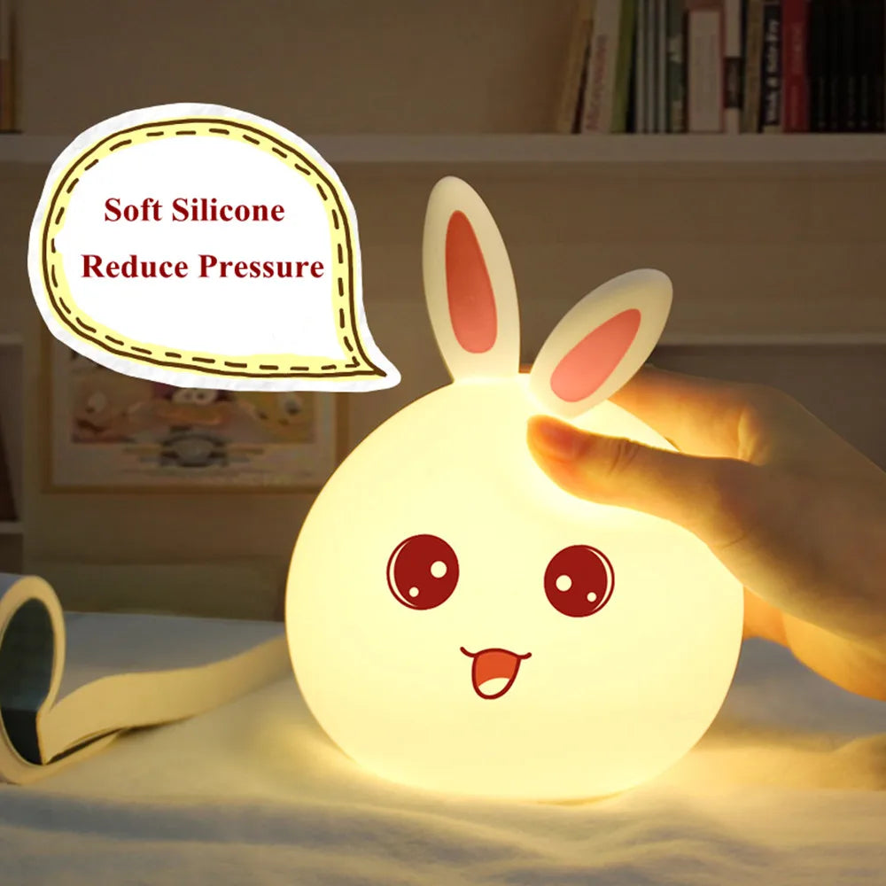 Cute Rabbit Voice-Controlled Night Light - Clap Lamp