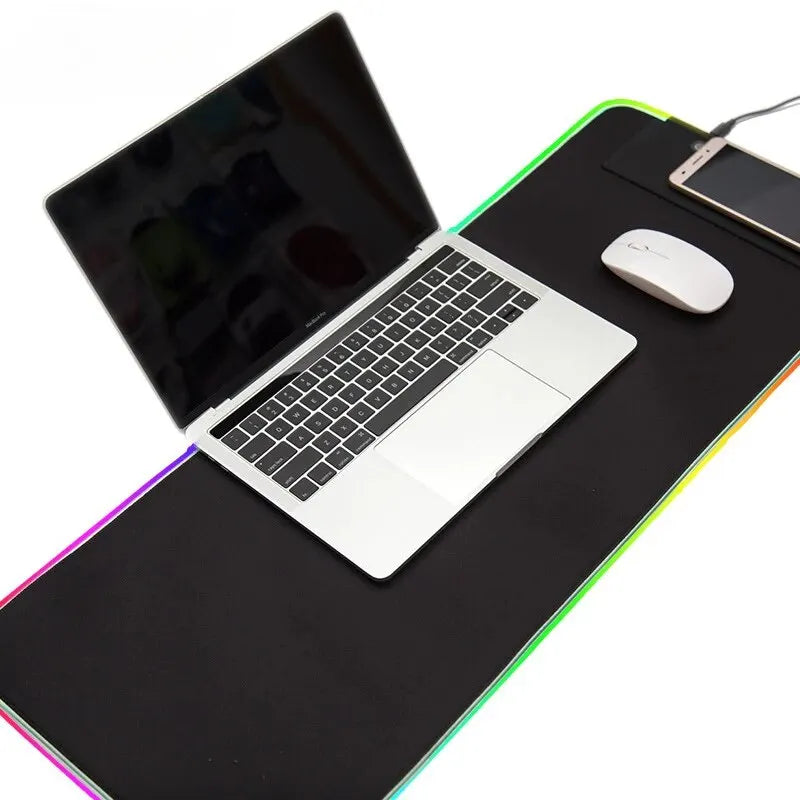 Large Gaming Mouse Pad with Light Modes - Extended Soft Keyboard Mat