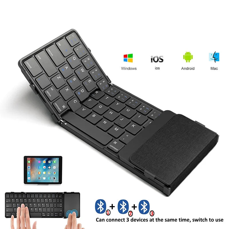 BOW Wireless Folding Keyboard with Touchpad and Numberpad