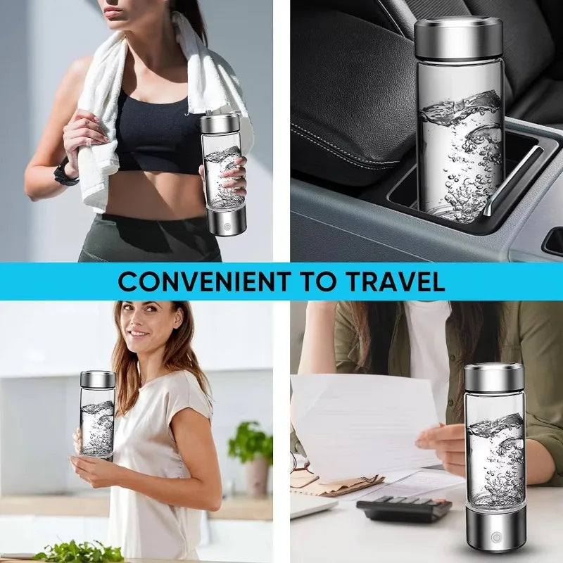 Portable Blue Hydrogen Water Bottle and Alkaline Purifier