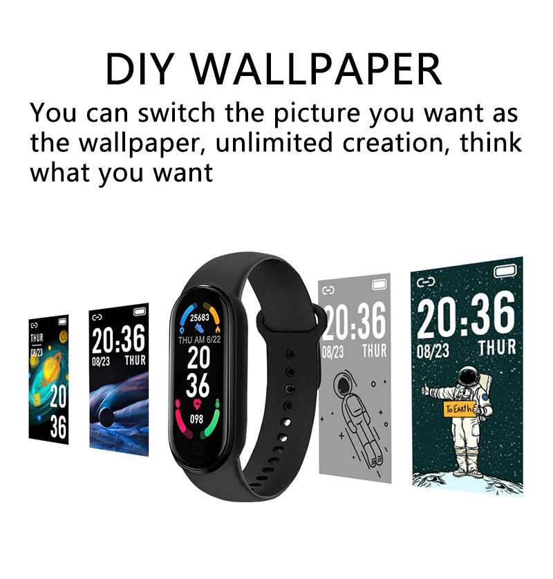 M6 Smart Watch - Fitness Tracker for Men and Women