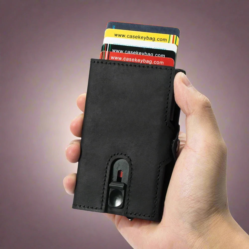 Vintage Leather RFID Pop-Up Wallet