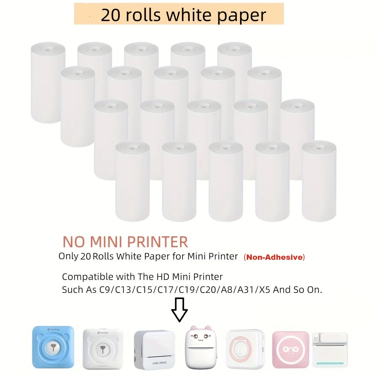 Thermal Paper Mini Self-Adhesive Label Stickers