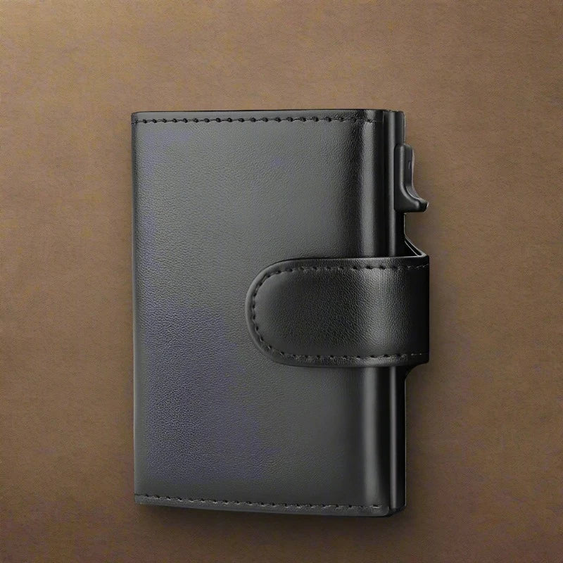 DIENQI RFID Genuine Leather Trifold Wallet