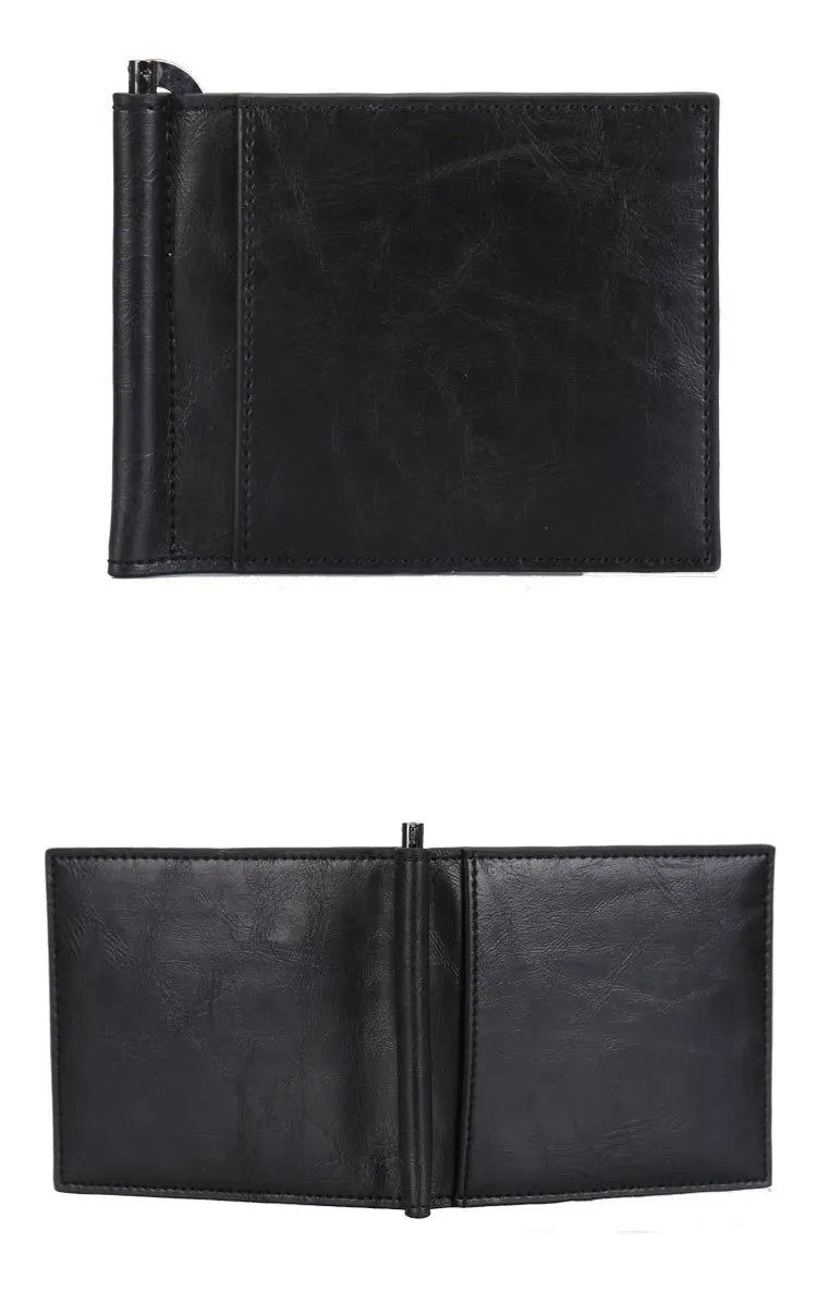 Black PU Leather Minimalist Wallet