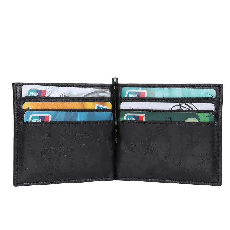 Black PU Leather Minimalist Wallet